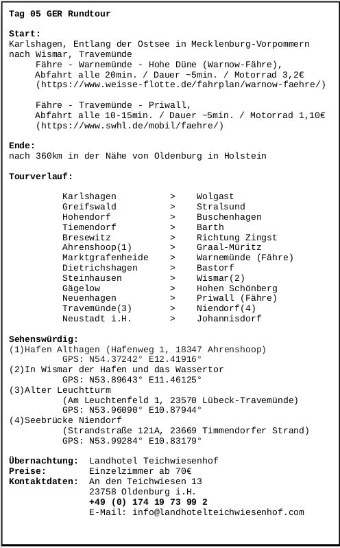 Info zu Tag 5